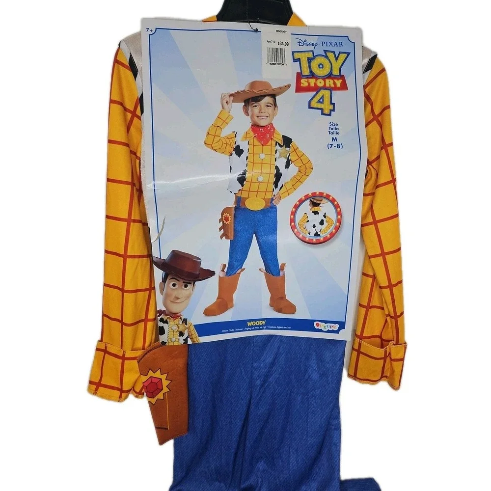 Disney Toy Story Woody Child's Size 7-8 Jumpsuit & Hat New Halloween Dress Up - Picture 4 of 10